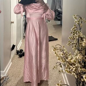 Modesty Elegant Pink satin dress